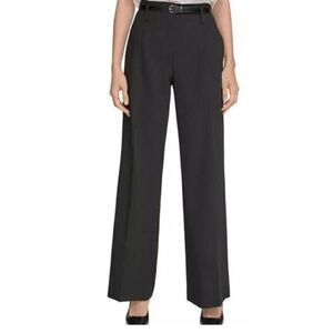 Calvin Klein Women's Pinstripe Wide-Leg Pants with Belt 12